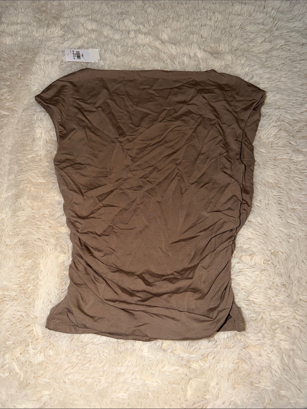 A&F Women’s Brown Ruched Stretch Top
